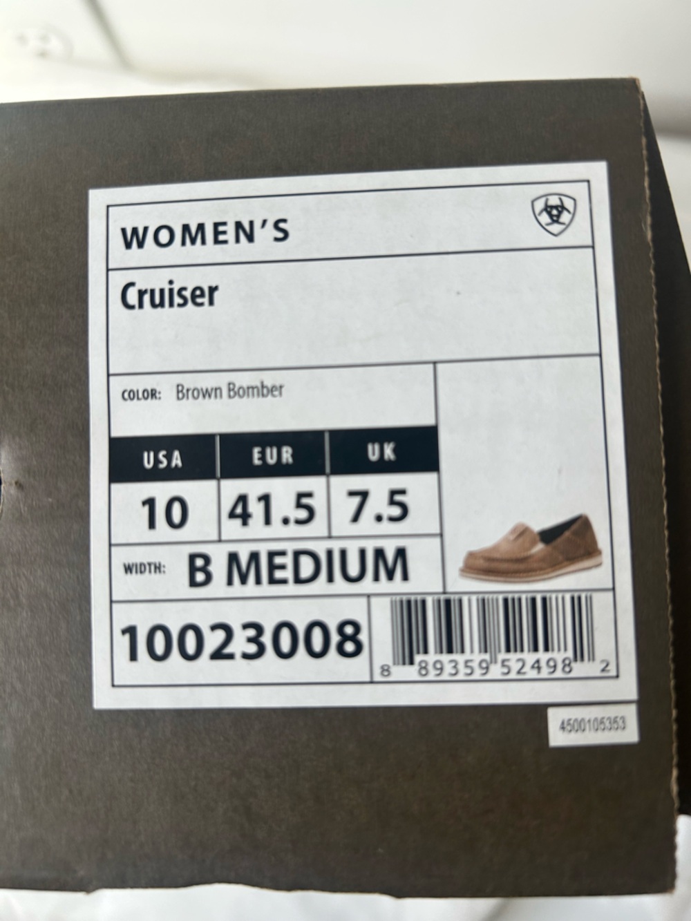 Ariat Women’s Brown Bomber Leather Round Moc Toe Slip-On Casual Shoes - Picture 7 of 7